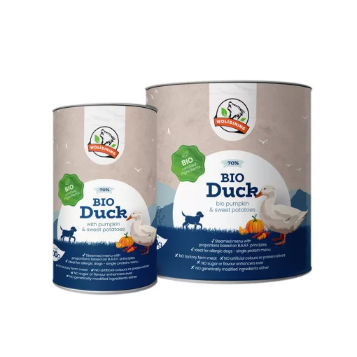 BIO KACSA párolt komplett menü kutyáknak 400g