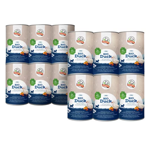 BIO KACSA párolt komplett menü kutyáknak 12*400g