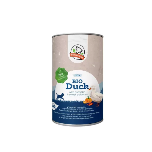 BIO KACSA párolt komplett menü kutyáknak 12*400g