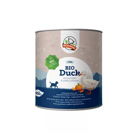 BIO KACSA párolt komplett menü kutyáknak 6*800g